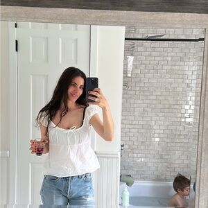 John Galt white babydoll top